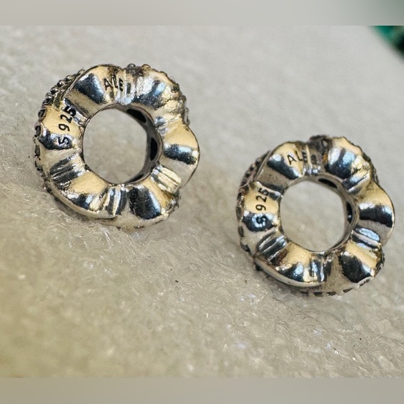 PAIR❗️ Pandora Infinite Love Clear CZ & Sterling Silver 925 Spacers Charms - Picture 7 of 7